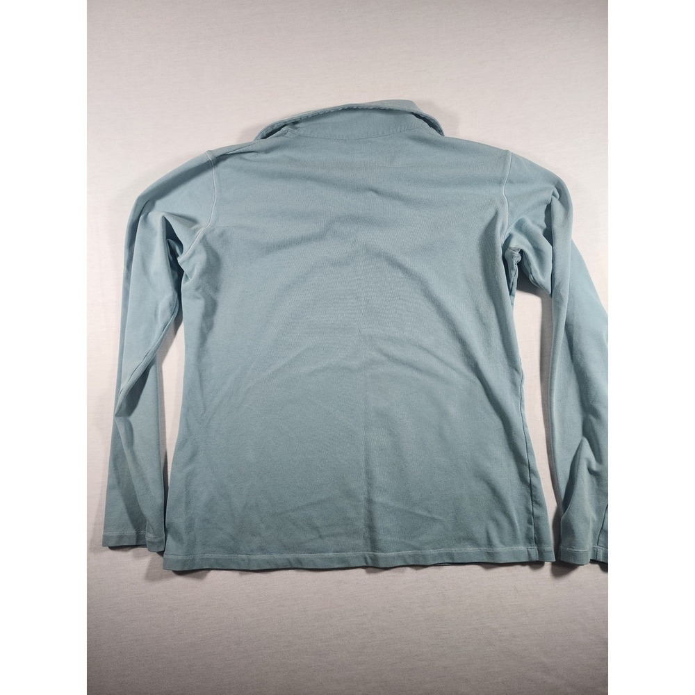 Patagonia Womens Large Blue Organic Cotton Blend Polo Long Sleeve V-Neck Shirt - Picture 8 of 8